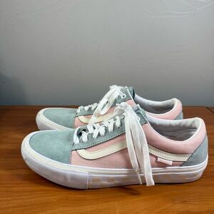 Vans Old Skool Suede Color Block Pastel Pink Blue Sneaker Skate Girly Retro W8.5